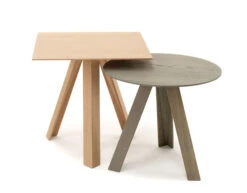 Tre Side Table With Wood Top